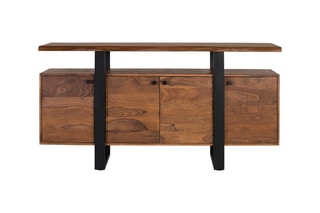 Buffet 4 portes - Naturel et noir