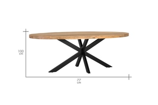 Table basse en manguier - 220 x 100 x 77 cm