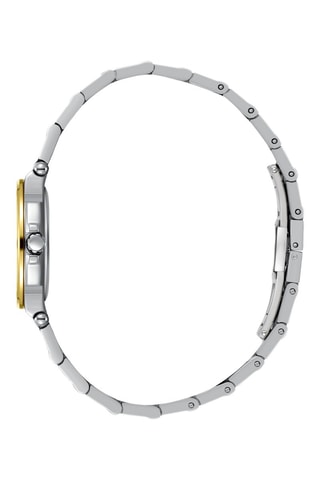 Relógio de quartzo em metal, folheado a ouro amarelo e diamante