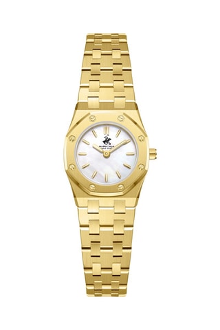 Relógio de quartzo folheado a ouro amarelo - Dourado