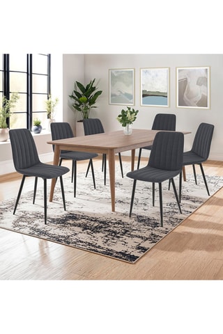 6 chaises Fiona - Gris foncé