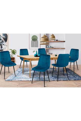 6 chaises Linda - Bleu canard