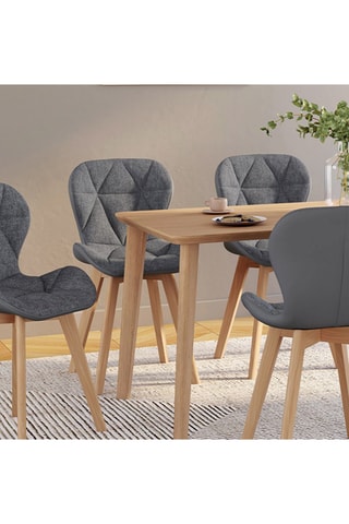 4 chaises Gladys - Gris et naturel
