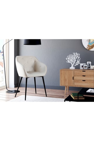 2 fauteuils Julia - Crème et noir - Velours