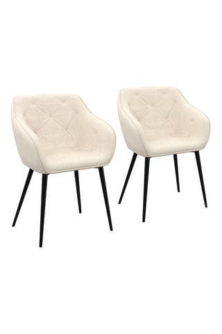 2 fauteuils Julia - Crème et noir - Velours