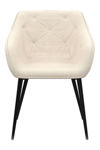 2 fauteuils Julia - Crème et noir - Velours
