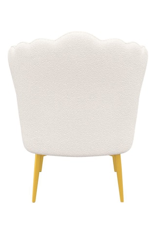 Fauteuil Arielle - Blanc et doré - Velours