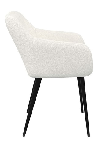 2 fauteuils Louna - Blanc et noir - Tissu bouclette