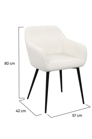 2 fauteuils Louna - Blanc et noir - Tissu bouclette