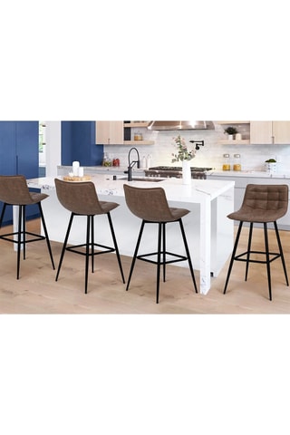 4 tabourets de bar Irina -  Marron