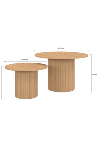 2 tables basses gigognes Alvar - 50 x 35 x 50 cm et 70 x 45 x 70 cm