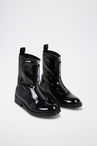 Bottines en cuir verni - Noir - Karl Lagerfeld
