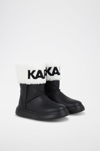 Bottines fourrées en cuir - Noir - Karl Lagerfeld
