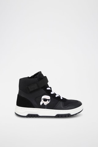 Baskets montantes en cuir - Noir - Karl Lagerfeld
