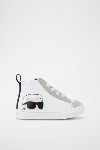 Baskets montantes en cuir - Blanc - Karl Lagerfeld