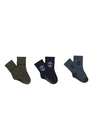 3 paires de chaussettes - Kaki, noir et bleu-gris - Timberland