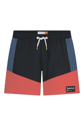 Short de bain - Noir et corail - Timberland - PB coloris