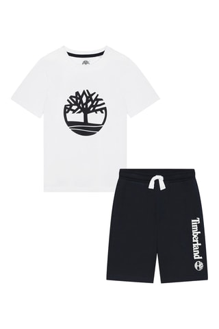 T-shirt et bermuda en coton biologique - Noir et blanc - Timberland