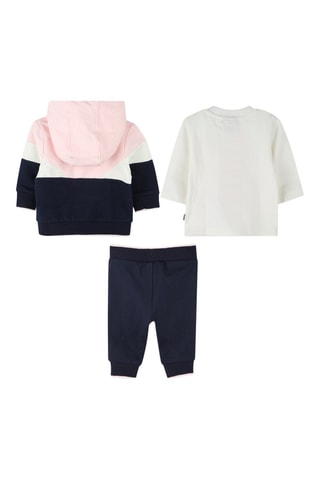 Ensemble 3 pièces en coton biologique - Bleu marine et rose - Boss