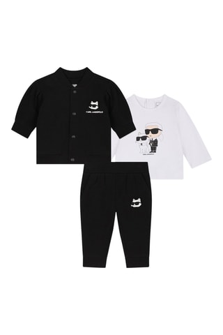 Ensemble 3 pièces en coton biologique - Noir et blanc - Karl Lagerfeld
