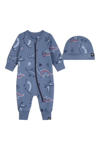 Combinaison de pyjama et bonnet en coton biologique - Bleu - Timberland