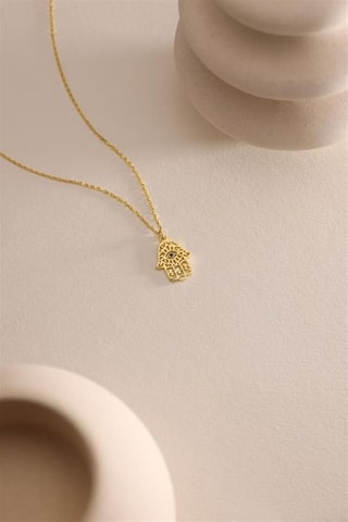 Collier - Argent plaqué or jaune et zircon