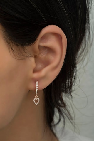 Créoles - Argent plaqué or rose et zircons