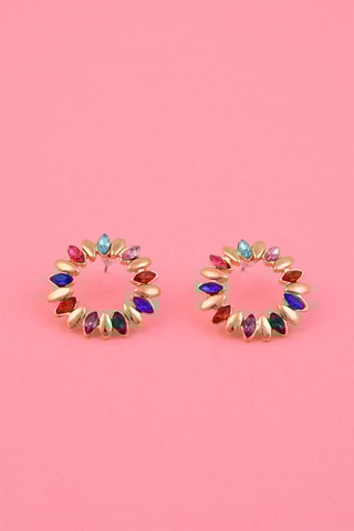 Boucles d'oreilles - Doré et multicolore