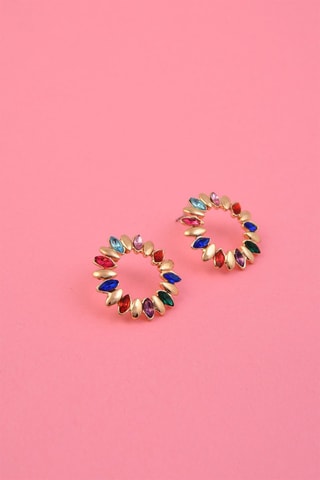 Boucles d'oreilles - Doré et multicolore