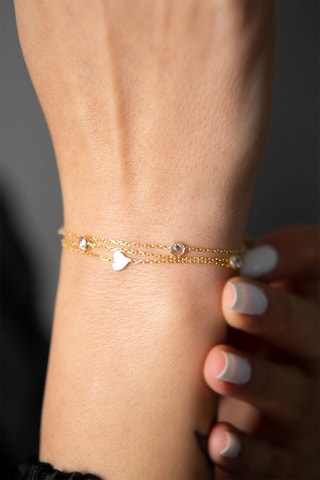 Bracelet - Argent doré et zircons