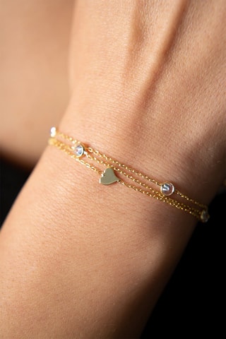 Bracelet - Argent doré et zircons