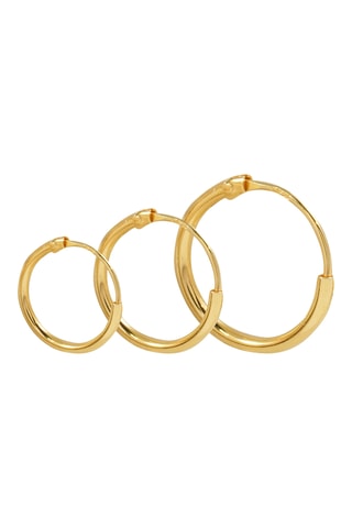 3 créoles - Argent plaqué or jaune