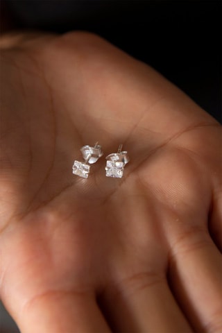 Puces - Argent et zircons