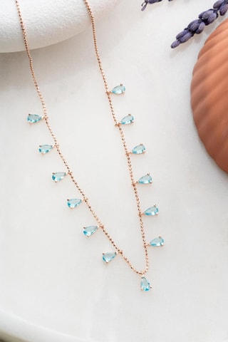 Collier - Argent et aigue-marine