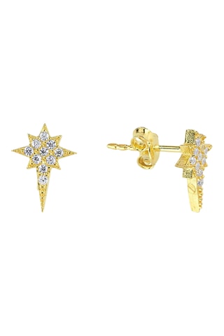 Puces - Argent plaqué or jaune et zircons