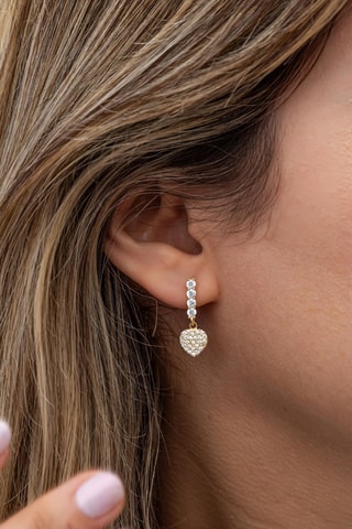Boucles d'oreilles - Argent plaqué or jaune et zircons