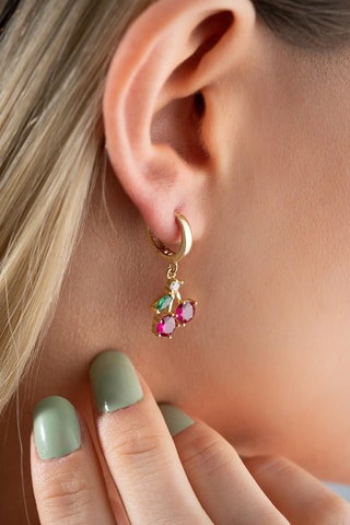 Boucles d’oreilles - Argent plaqué or jaune et zircons