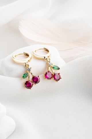 Boucles d’oreilles - Argent plaqué or jaune et zircons