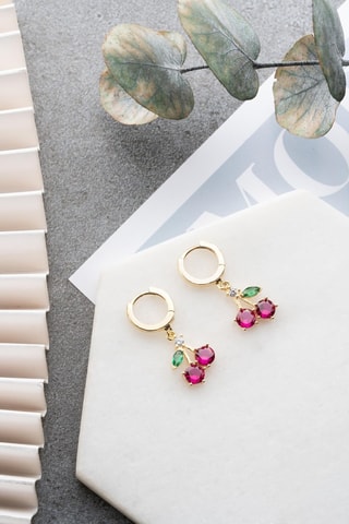 Boucles d’oreilles - Argent plaqué or jaune et zircons