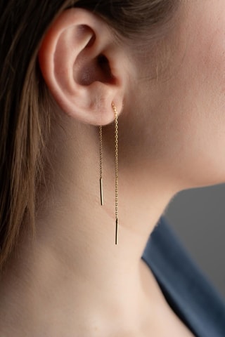 Boucles d’oreilles - Argent plaqué or jaune et zircons