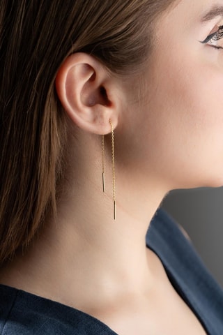 Boucles d’oreilles - Argent plaqué or jaune et zircons