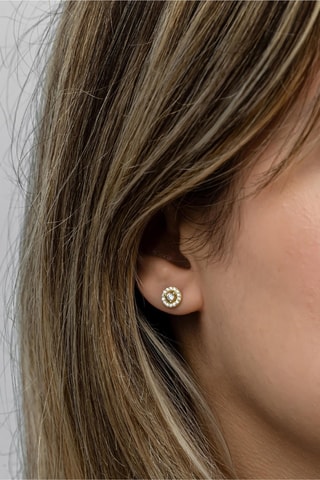 Puces - Argent plaqué or jaune et zircons
