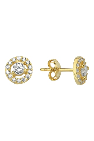 Puces - Argent plaqué or jaune et zircons