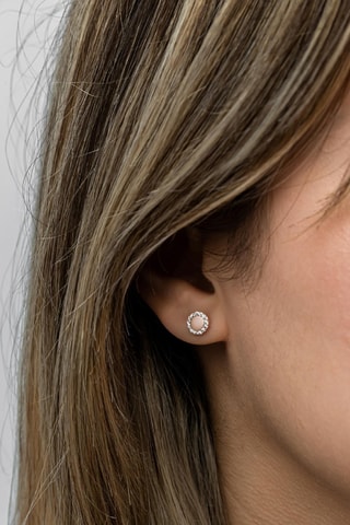 Puces - Argent plaqué or rose et zircons