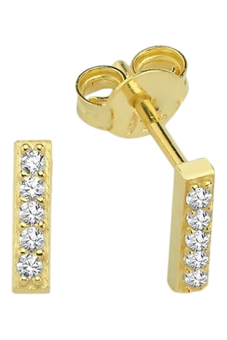 Boucles d’oreilles - Argent plaqué or jaune et zircons
