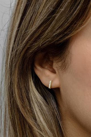 Boucles d’oreilles - Argent plaqué or jaune et zircons