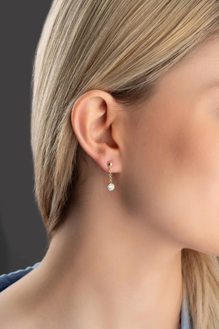 Boucles d’oreilles - Argent plaqué or jaune et zircons