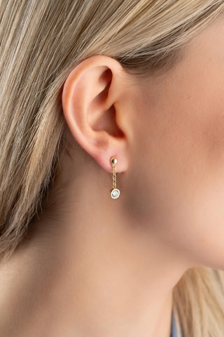 Boucles d’oreilles - Argent plaqué or jaune et zircons