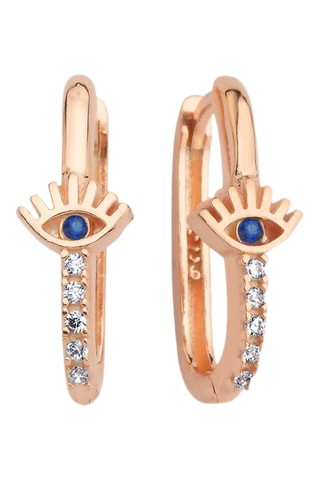 Créoles - Argent plaqué or rose et zircons