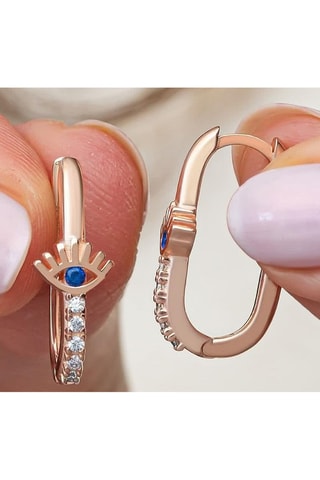 Créoles - Argent plaqué or rose et zircons